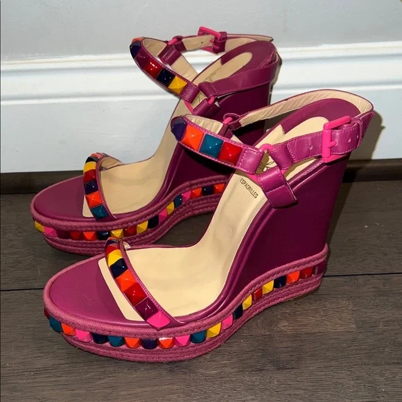 Christian Louboutin Cataclou Espadrille Wedge Sandals - Picture 2 of 11